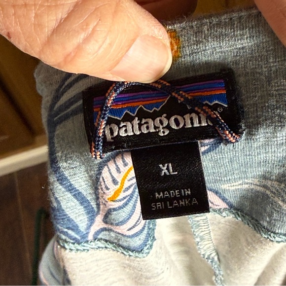 Patagonia Organic Cotton Floral Dress Blue Long Sleeve XL - Picture 2 of 8